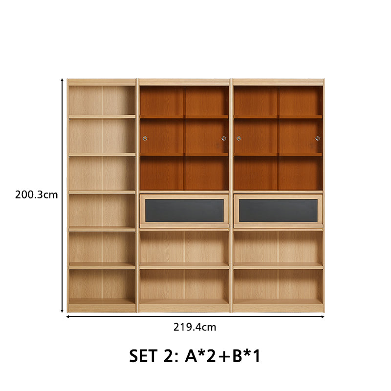 Roger Bookcase Modular Display Shelf & Storage Multiple Size Natural Wood Color