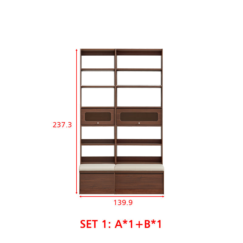 Edwin Bookcase Modular Display Shelf & Storage With Seat Multiple Size/Color
