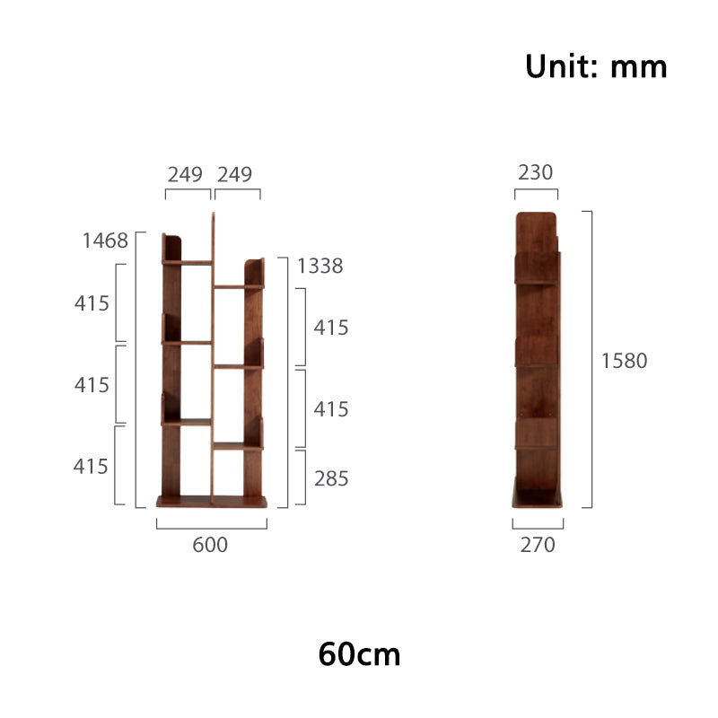 Dune Rubberwood Natural Finish Bookshelf/Bookcase 60cm/80cm