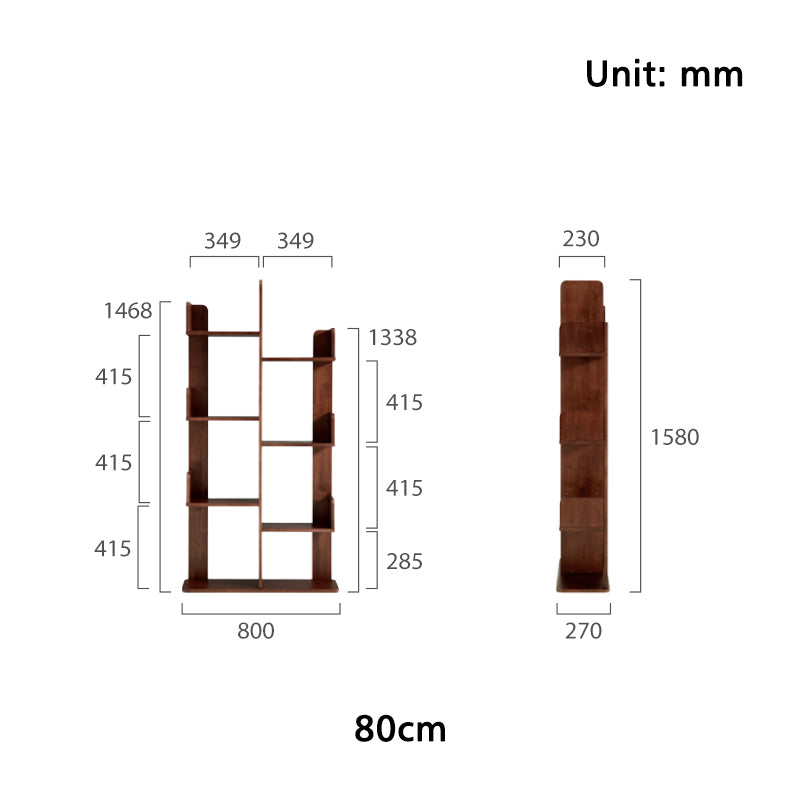 Dune Rubberwood Natural Finish Bookshelf/Bookcase 60cm/80cm
