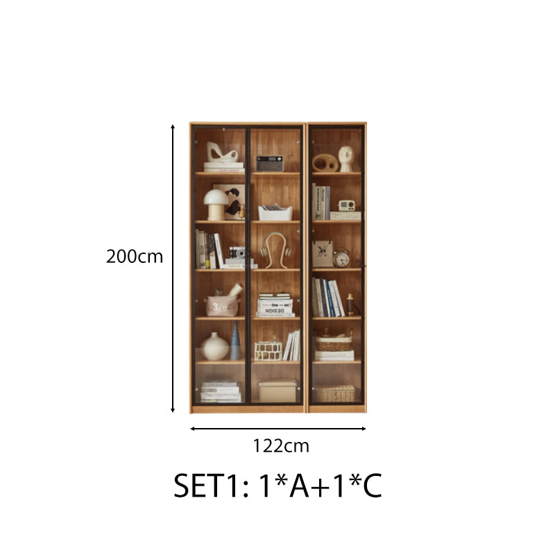 Kathleen Rubberwood Bookcase Modular Display Shelf & Storage Multiple Size
