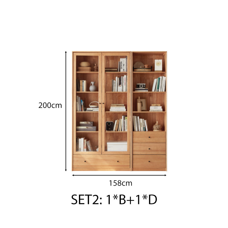 Kathleen Rubberwood Bookcase Modular Display Shelf & Storage Multiple Size