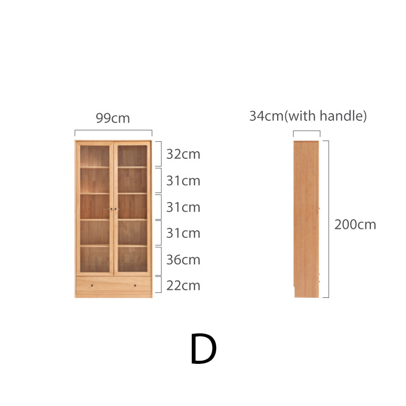 Kathleen Rubberwood Bookcase Modular Display Shelf & Storage Multiple Size