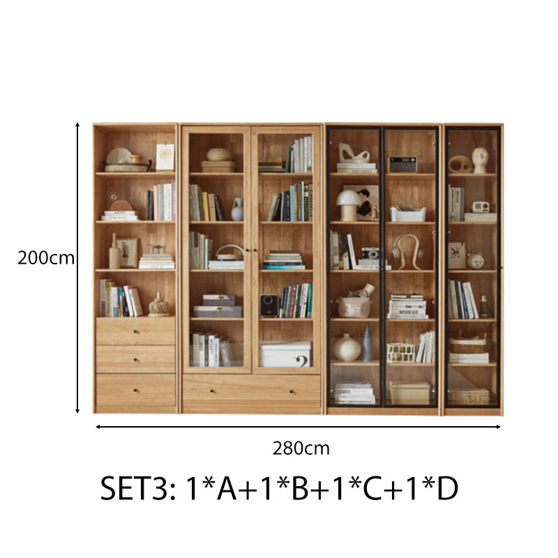 Kathleen Rubberwood Bookcase Modular Display Shelf & Storage Multiple Size