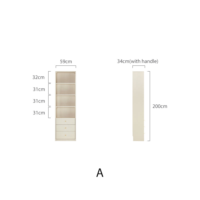 Jacob Rubberwood Bookcase Modular Display Shelf & Storage Multiple Size