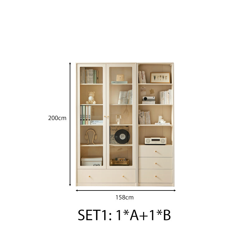 Jacob Rubberwood Bookcase Modular Display Shelf & Storage Multiple Size