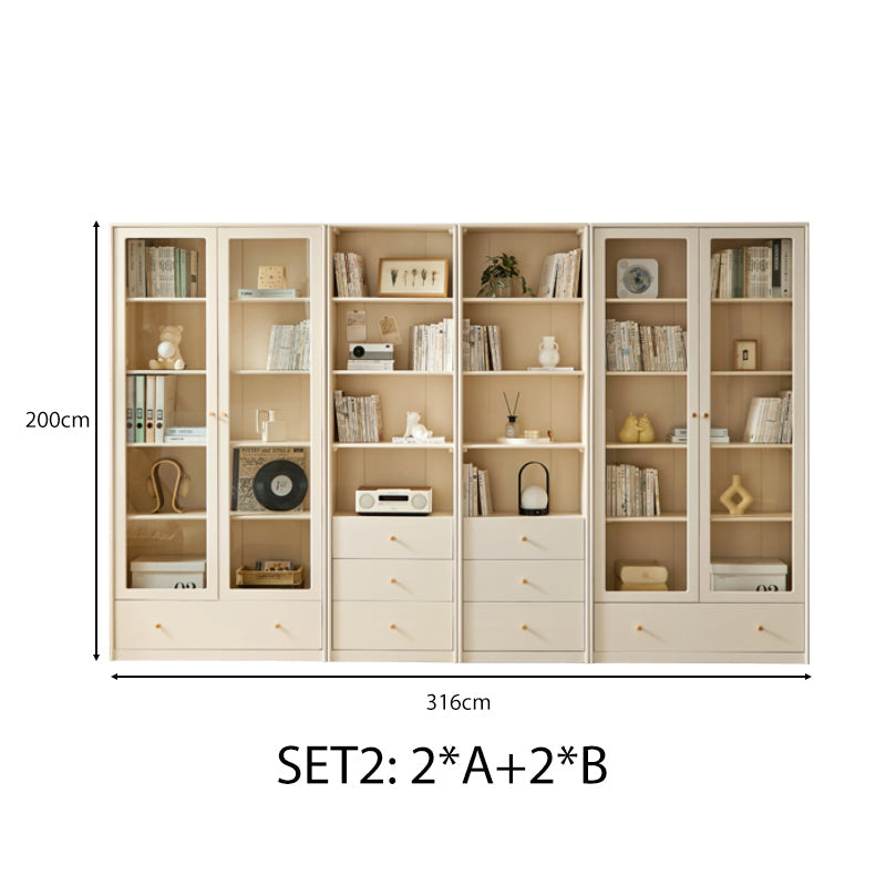 Jacob Rubberwood Bookcase Modular Display Shelf & Storage Multiple Size