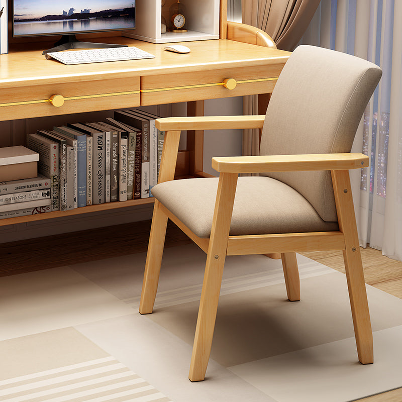 Natural Solid Wood Study Desk and Pier Chair Set