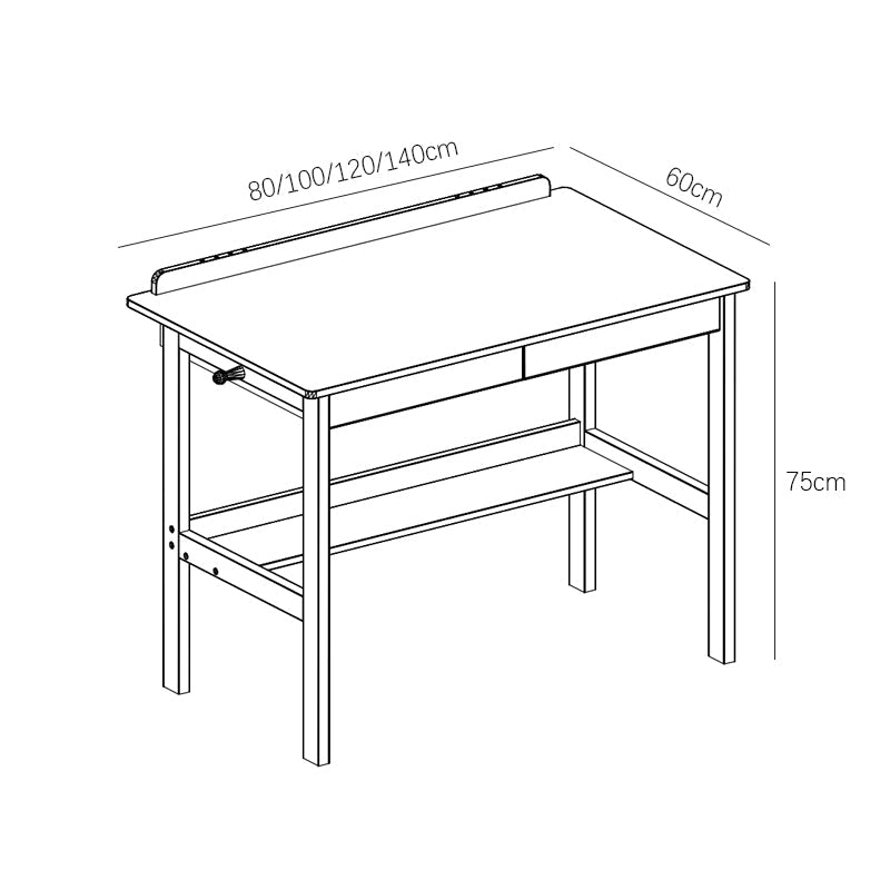 Gilman Classic Design Solid Timber Study Desk with Two Drawers