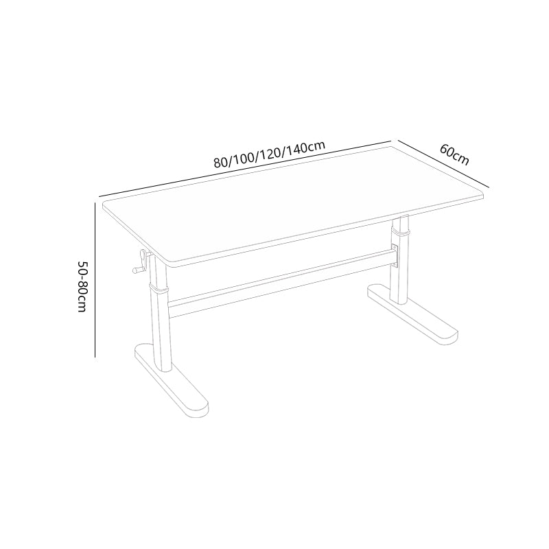 White Height-adjustable Study Desk and Adjustable Chair set