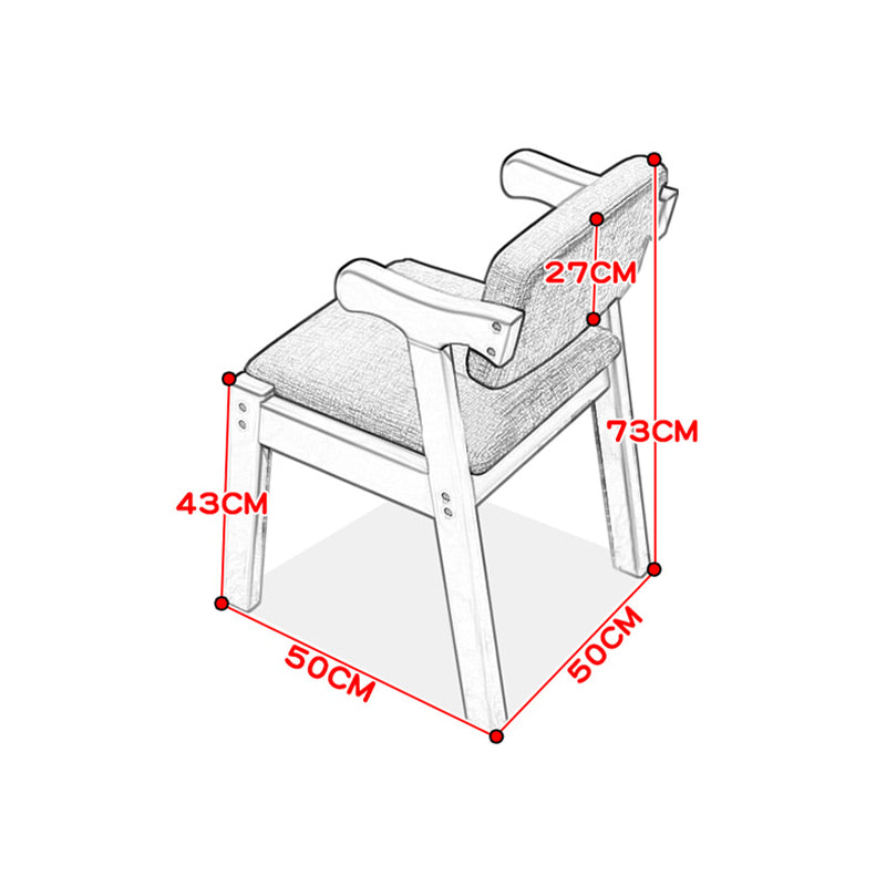 Solid Timber Z Shape Chair /Rubberwood/Cotton and Linen/White