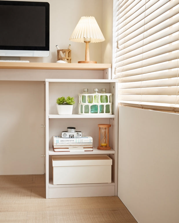 Wood Study Desk in Oak and White with Storage/Home Office Study Desks/Corner Desk