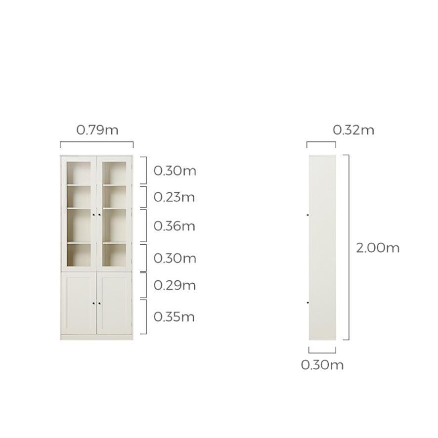 White Multi-Purpose Storage Bookcase with Transparent Doors/Showcase/Display Cabinet