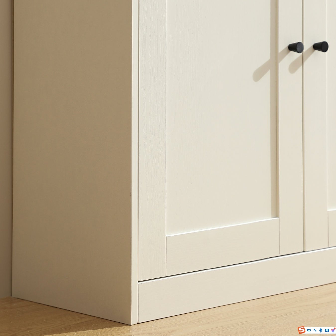 White Multi-Purpose Storage Bookcase with Transparent Doors/Showcase/Display Cabinet