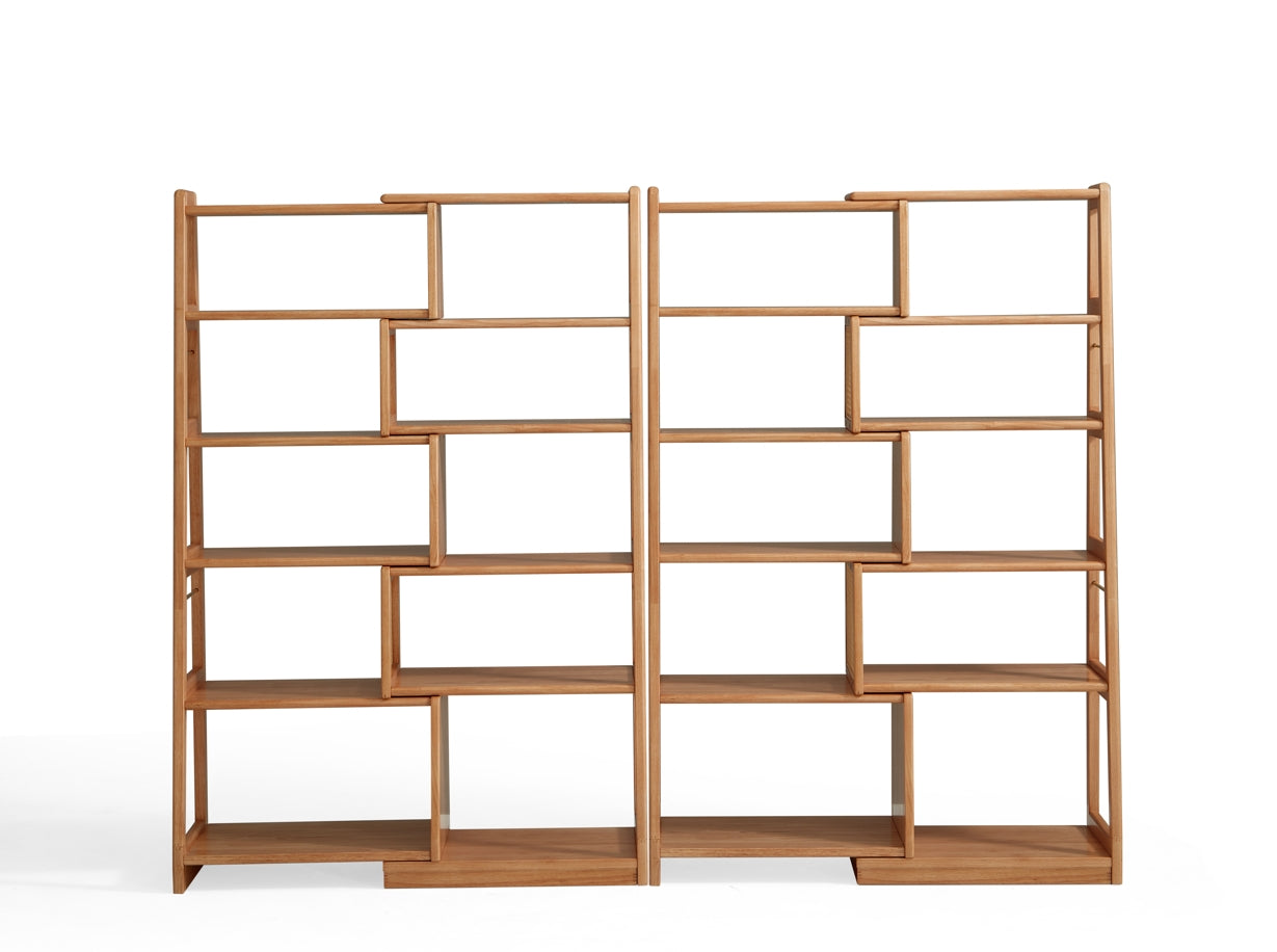 Tello Solid Timber Extendable Convertible Bookcase Adjustable Multi Function Storage/Corner Book Shelf
