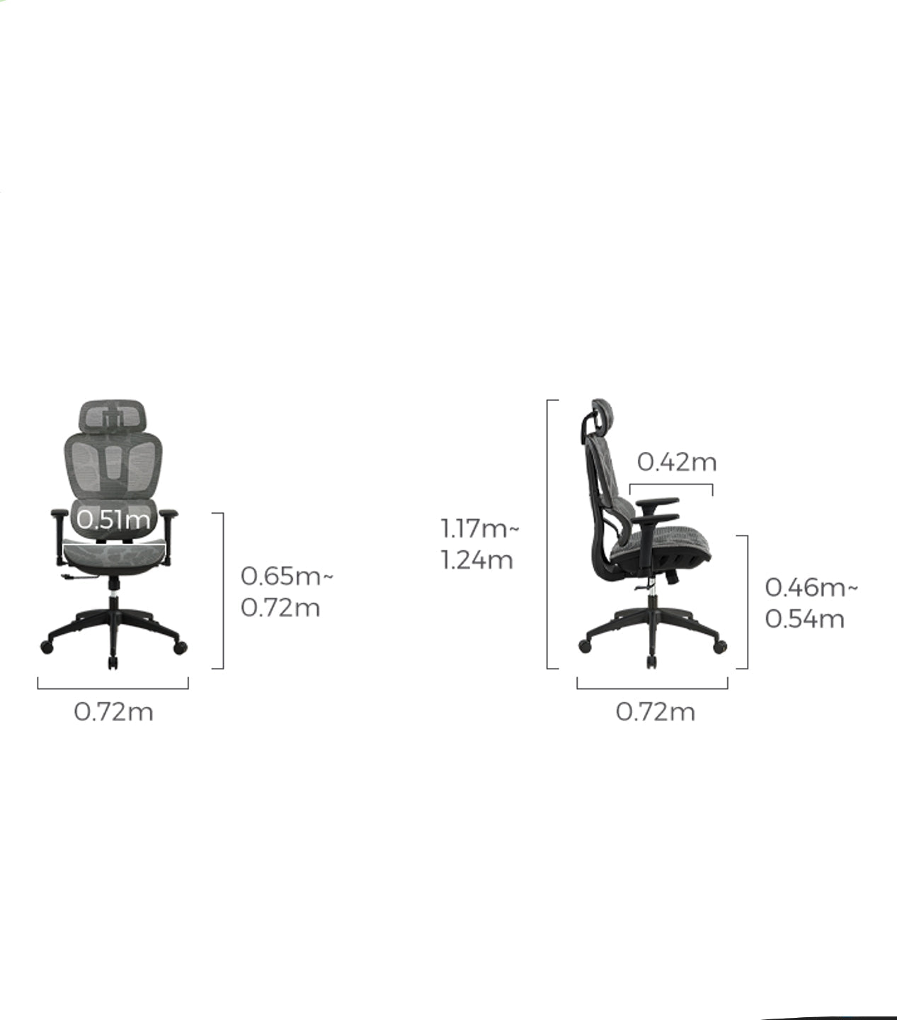 Ergonomic Office Chair Adjustable Lumbar Supported Mesh Office Chair with Headrest and Casters