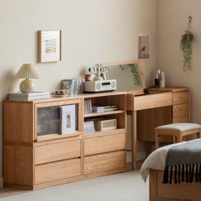 Madison FAS-Graded Solid American Oak Wood Floor-standing Modular Storage Cabinet Chest Set for Home