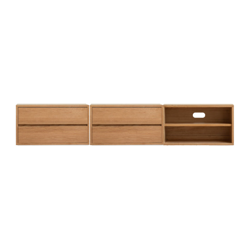 Madison FAS-Graded Solid American Oak Wood Floor-standing Modular Storage Cabinet Chest Set for Home
