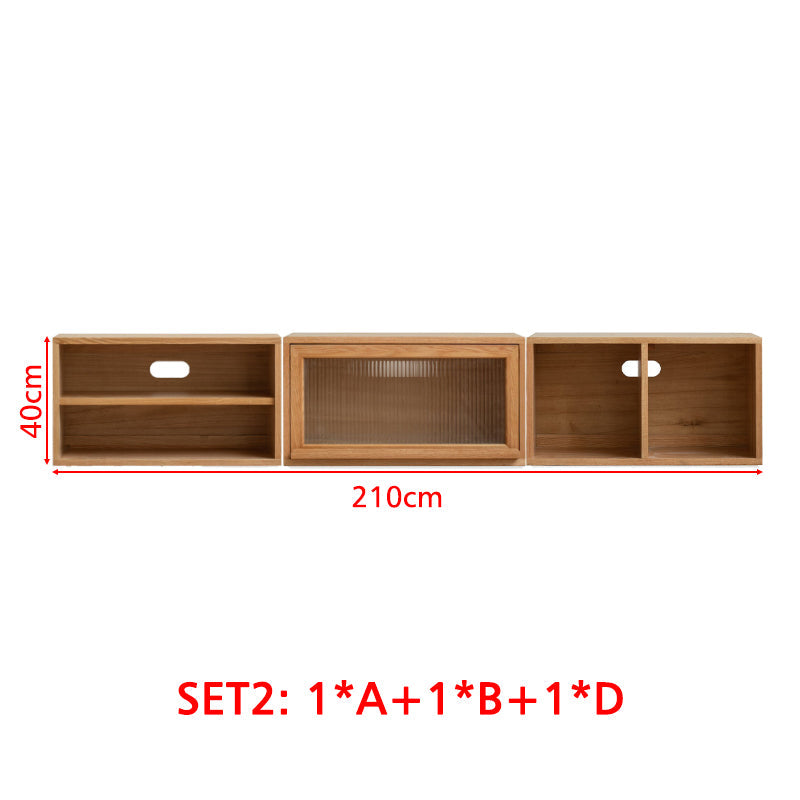 Madison FAS-Graded Solid American Oak Wood Floor-standing Modular Storage Cabinet Chest Set for Home