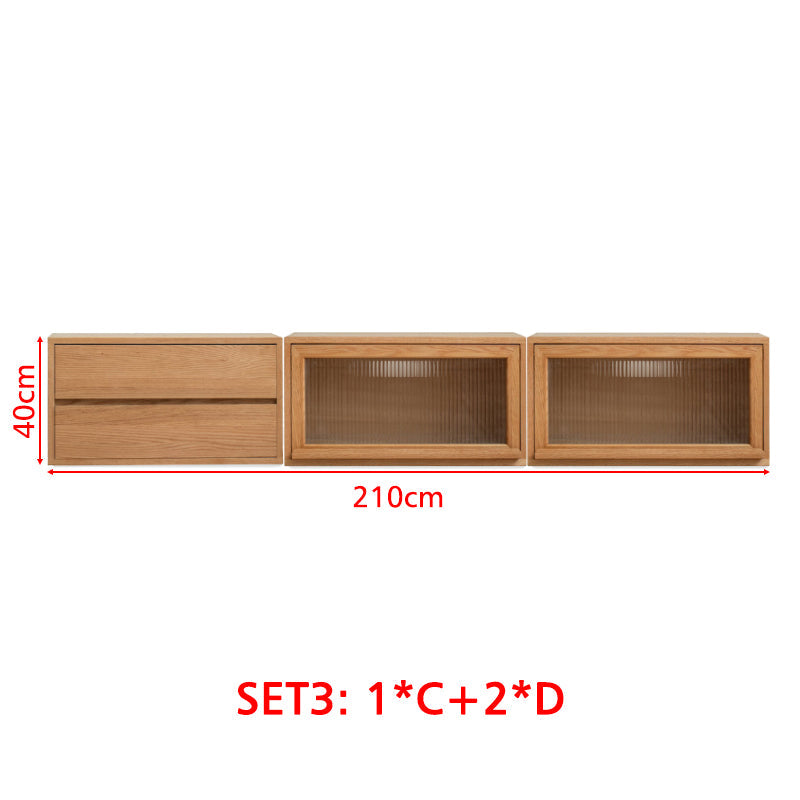 Madison FAS-Graded Solid American Oak Wood Floor-standing Modular Storage Cabinet Chest Set for Home