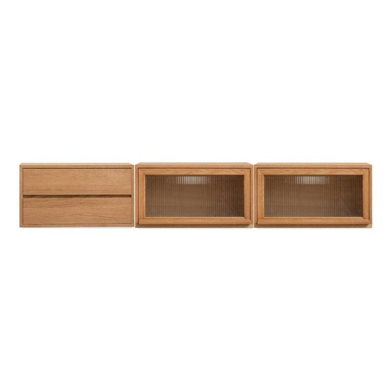 Madison FAS-Graded Solid American Oak Wood Floor-standing Modular Storage Cabinet Chest Set for Home