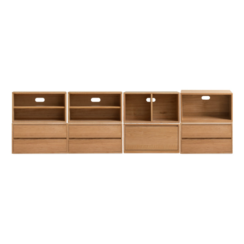Madison FAS-Graded Solid American Oak Wood Floor-standing Modular Storage Cabinet Chest Set for Home