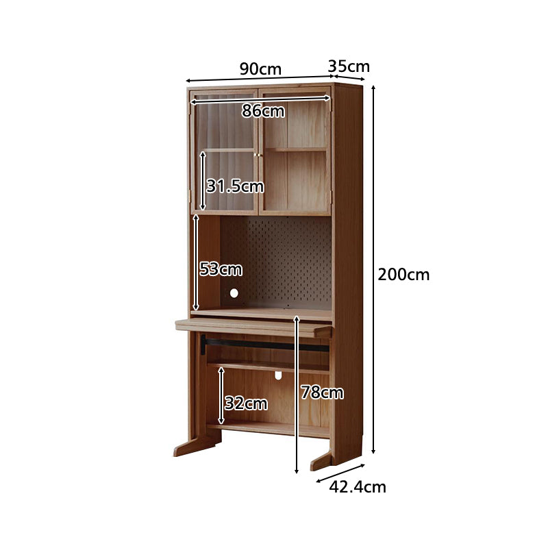 Martha FAS-Graded Solid American Oak Wood Bookshelf and Study Desk Storage Cabinet
