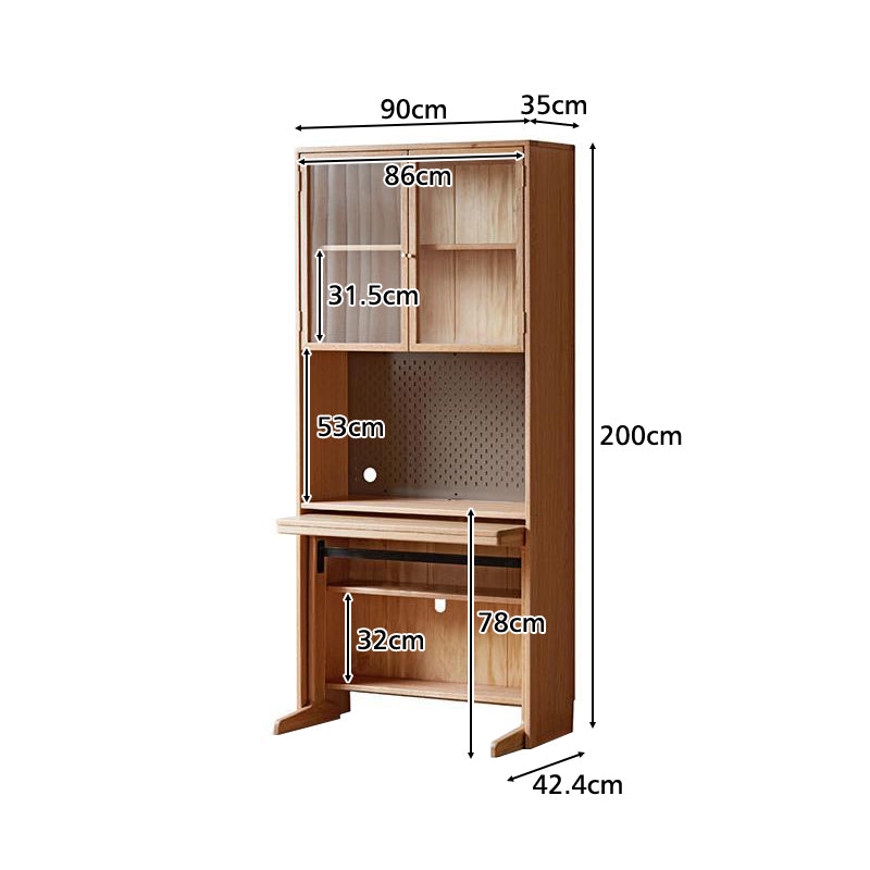 Martha FAS-Graded Solid American Oak Wood Bookshelf and Study Desk Storage Cabinet