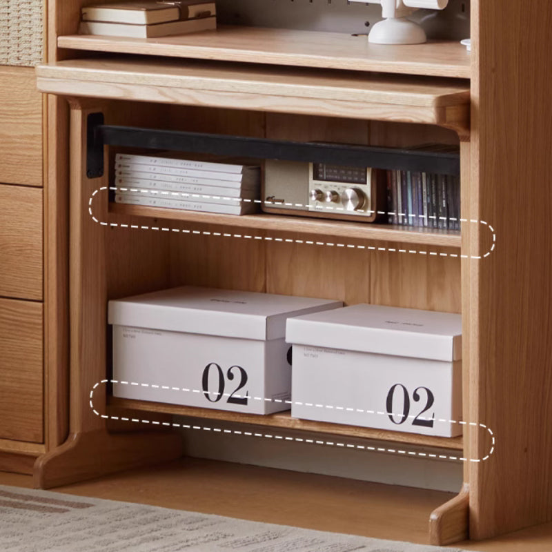 Martha FAS-Graded Solid American Oak Wood Bookshelf and Study Desk Storage Cabinet