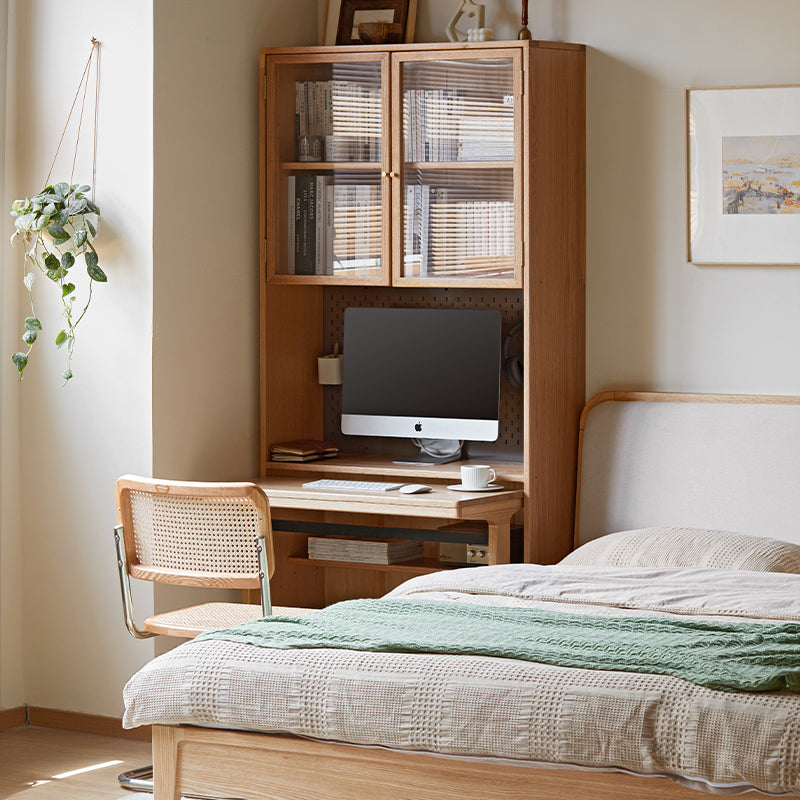 Martha FAS-Graded Solid American Oak Wood Bookshelf and Study Desk Storage Cabinet