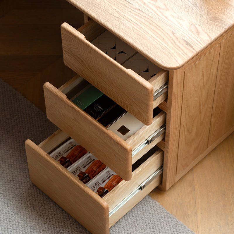Yvonne 1.2m/1.4m FAS-Graded Solid Oak Wood Desk/Table With Drawer Multiple Color