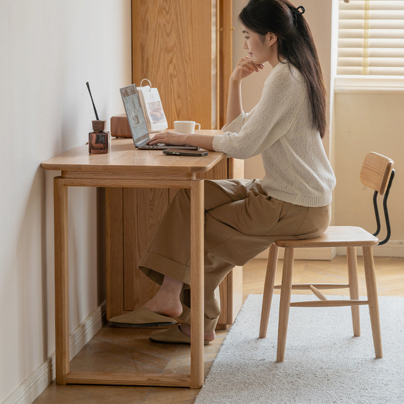 Yvonne 1.2m/1.4m FAS-Graded Solid Oak Wood Desk/Table With Drawer Multiple Color