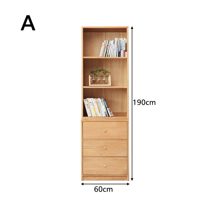 Chic FAS-Graded American Oak Bookcase Modular Display Shelf & Storage Multiple Color