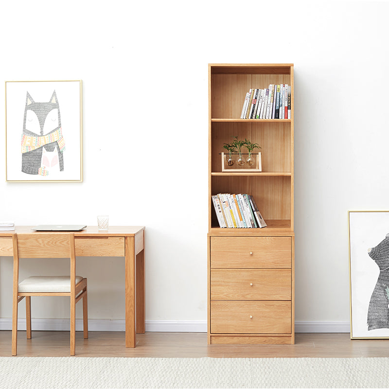 Chic FAS-Graded American Oak Bookcase Modular Display Shelf & Storage Multiple Color