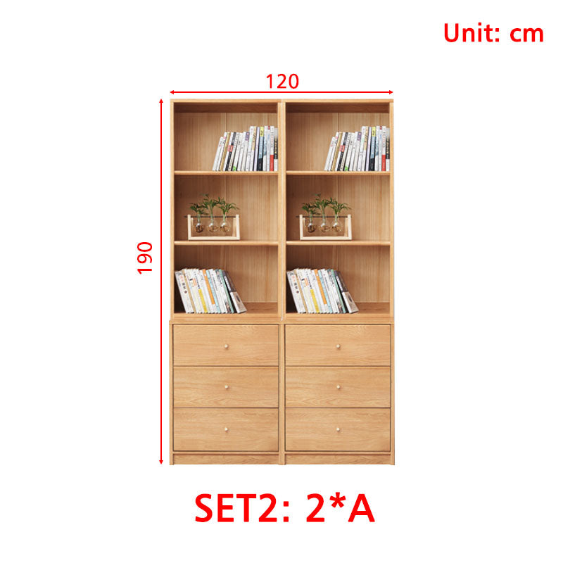 Chic FAS-Graded American Oak Bookcase Modular Display Shelf & Storage Multiple Color