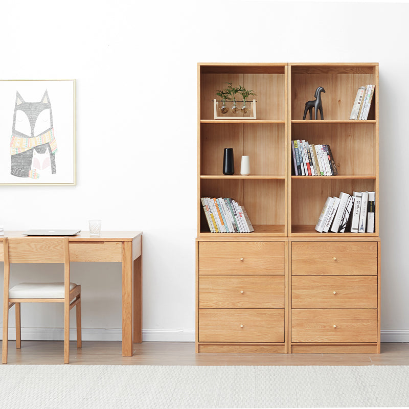 Chic FAS-Graded American Oak Bookcase Modular Display Shelf & Storage Multiple Color