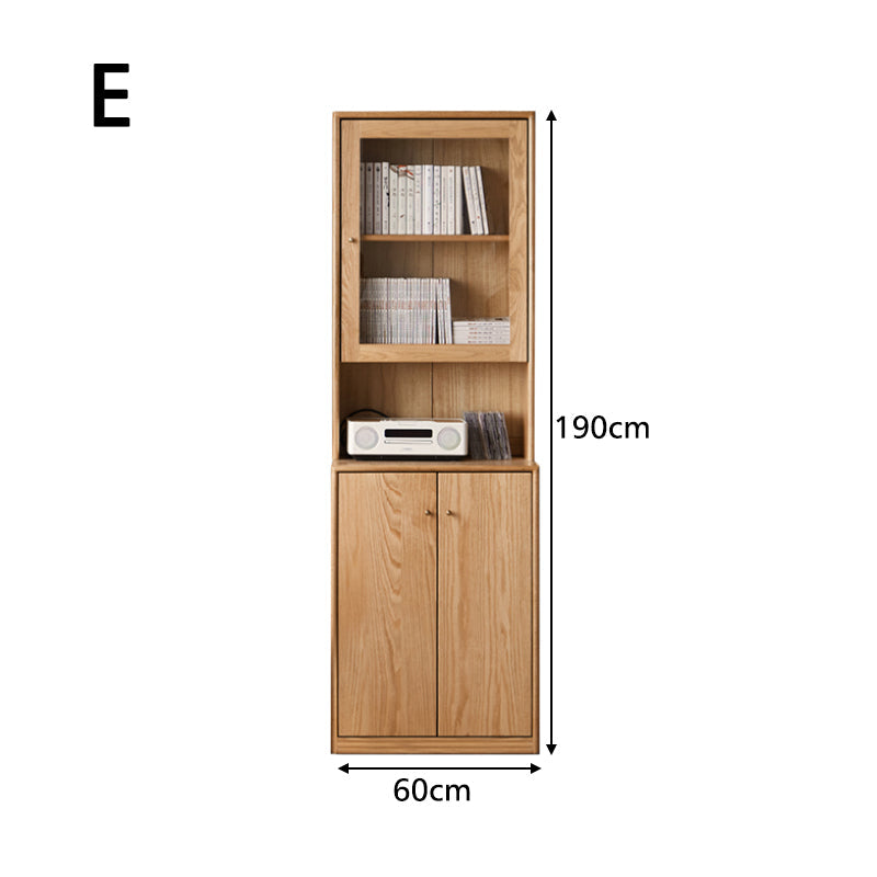 Chic FAS-Graded American Oak Bookcase Modular Display Shelf & Storage Multiple Color