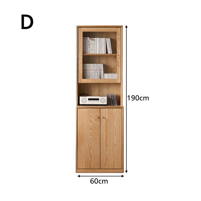 Chic FAS-Graded American Oak Bookcase Modular Display Shelf & Storage Multiple Color