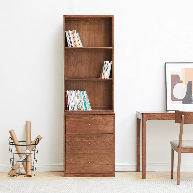 Chic FAS-Graded American Oak Bookcase Modular Display Shelf & Storage Multiple Color