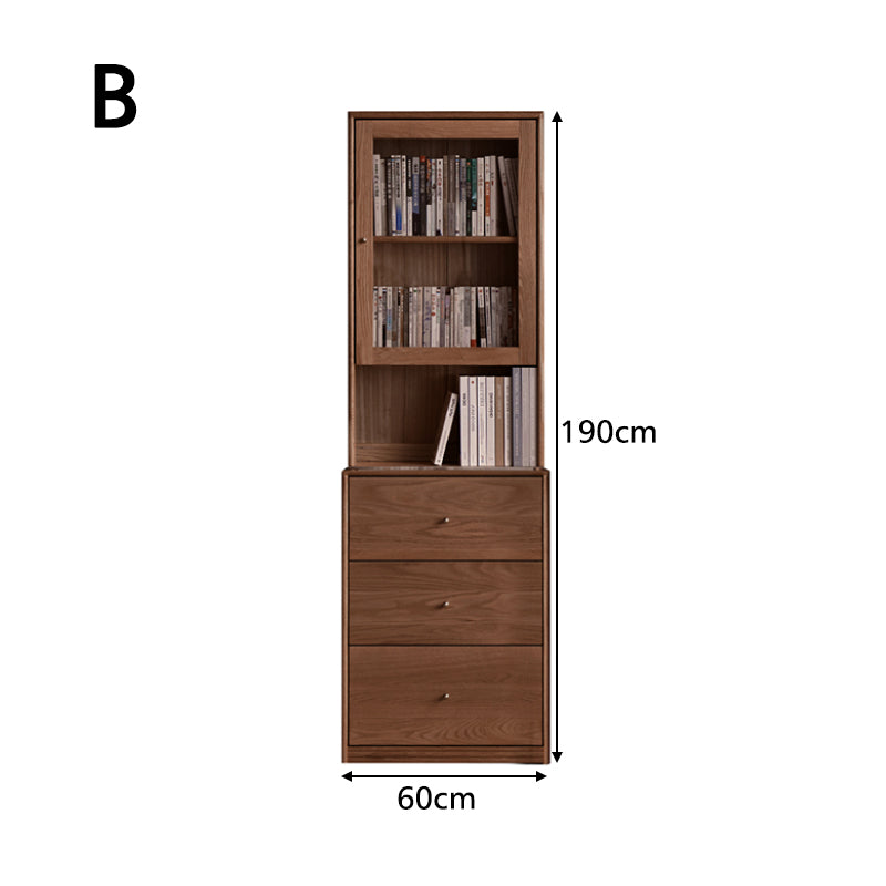 Chic FAS-Graded American Oak Bookcase Modular Display Shelf & Storage Multiple Color