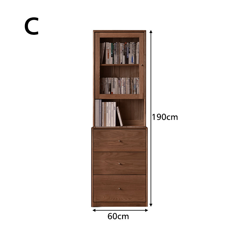 Chic FAS-Graded American Oak Bookcase Modular Display Shelf & Storage Multiple Color