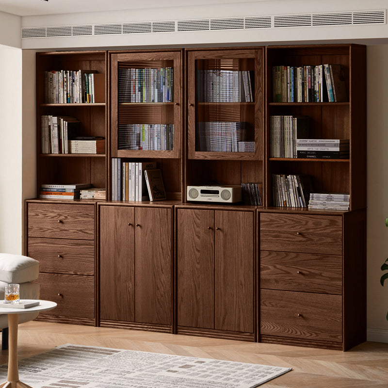 Chic FAS-Graded American Oak Bookcase Modular Display Shelf & Storage Multiple Color