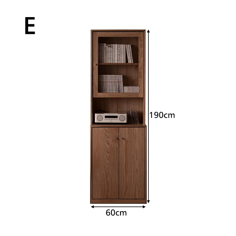 Chic FAS-Graded American Oak Bookcase Modular Display Shelf & Storage Multiple Color