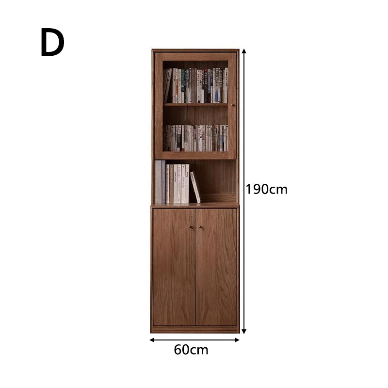 Chic FAS-Graded American Oak Bookcase Modular Display Shelf & Storage Multiple Color