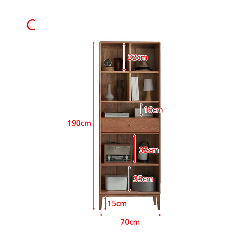 Carol FAS-Graded Solid American Oak Wood Bookcase Display Shelf & Storage Multiple Size