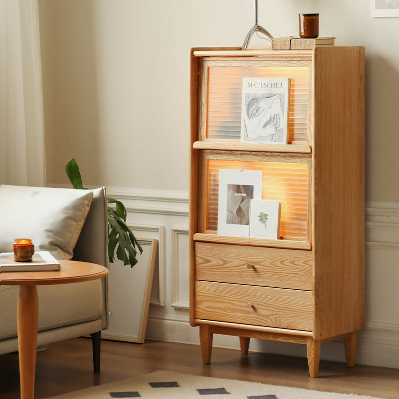 Florence FAS-Graded Solid American Oak Wood Flip-door Bookcase Display Shelf & Storage Multiple Size/Color