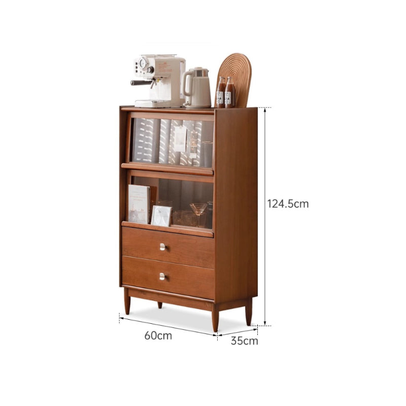 Frances FAS-Graded Solid Poplar Wood Flip-door Bookcase Display Shelf/Storage Cabinet