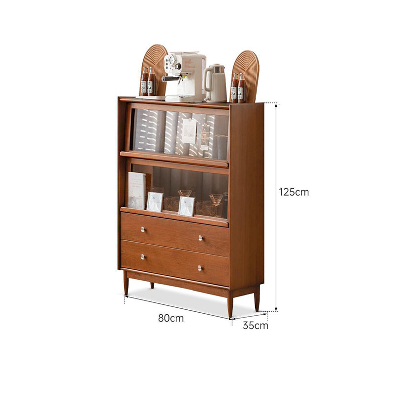 Frances FAS-Graded Solid Poplar Wood Flip-door Bookcase Display Shelf/Storage Cabinet