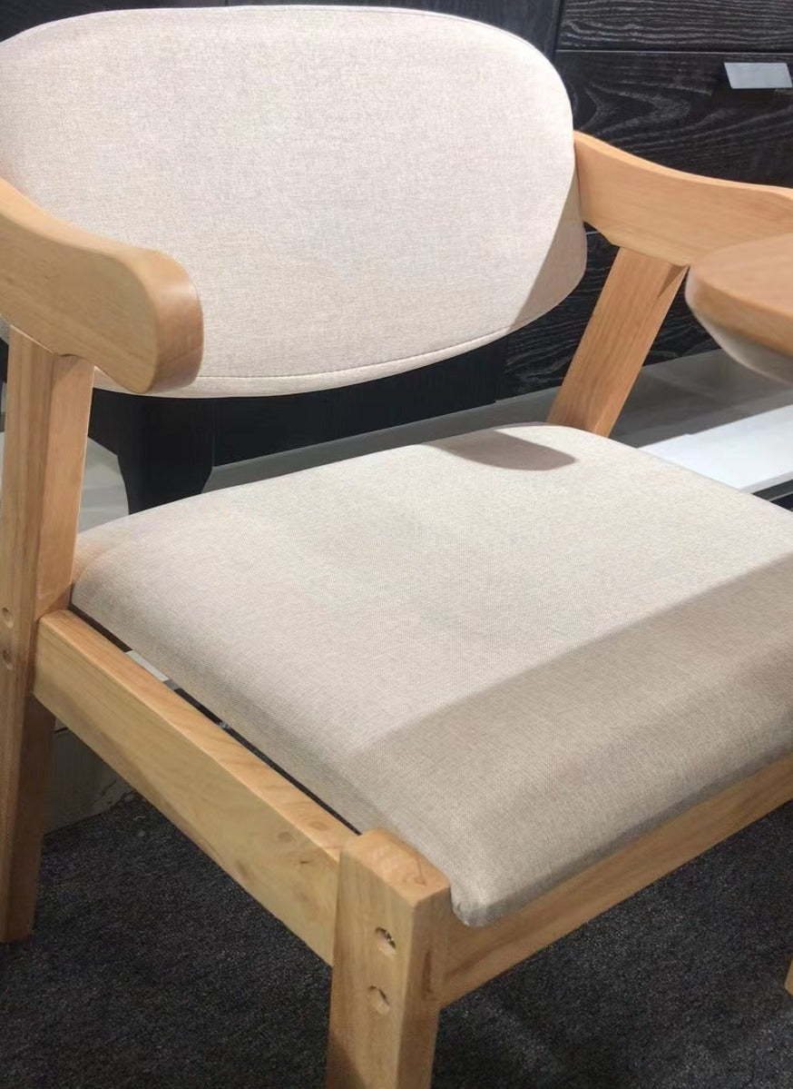 Natural Andri Study Desk and Z Shape Chair Set