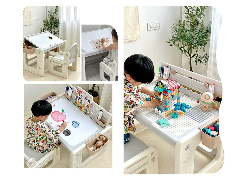 Multifunctional Adjustable Kids Desk and Chair Set for Study and Play - Ergonomic Design